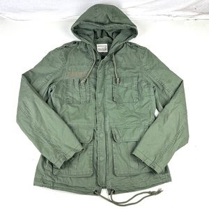 Hill City Jacket Women Large Green Military Utility Field Outdoor Coat Canvas